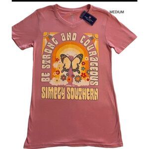 SIMPLY SOUTHERN  MEDIUM “BE STRONG AND COURAGEOUS” Tshirt